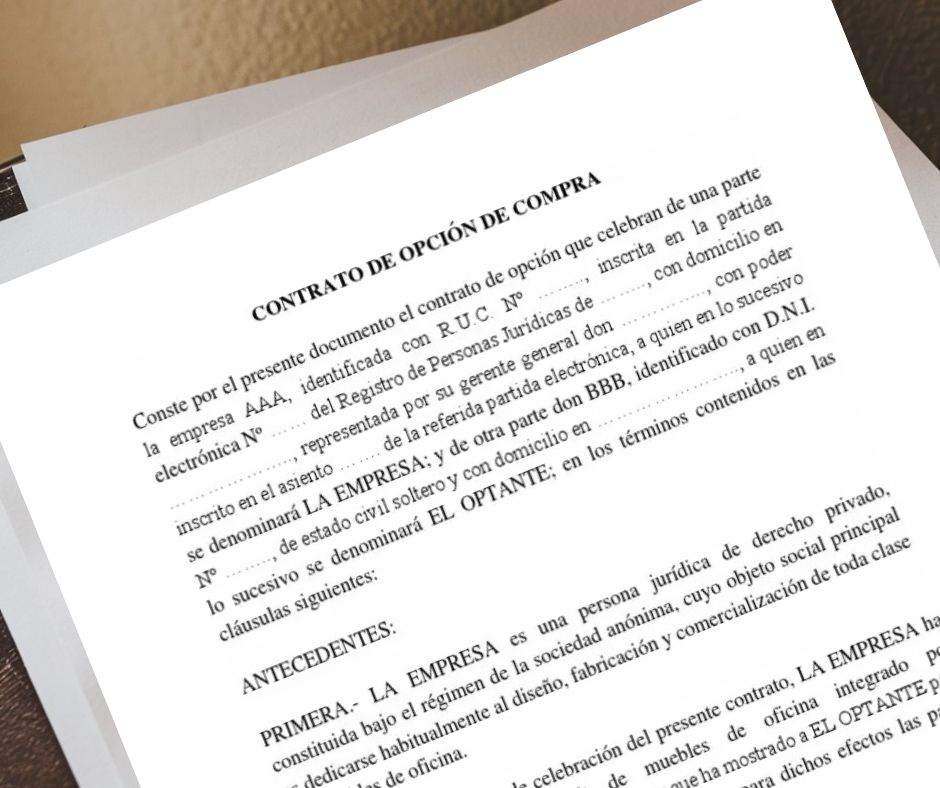Redacción del contrato de opción de compra Redacción del contrato de opción de compra